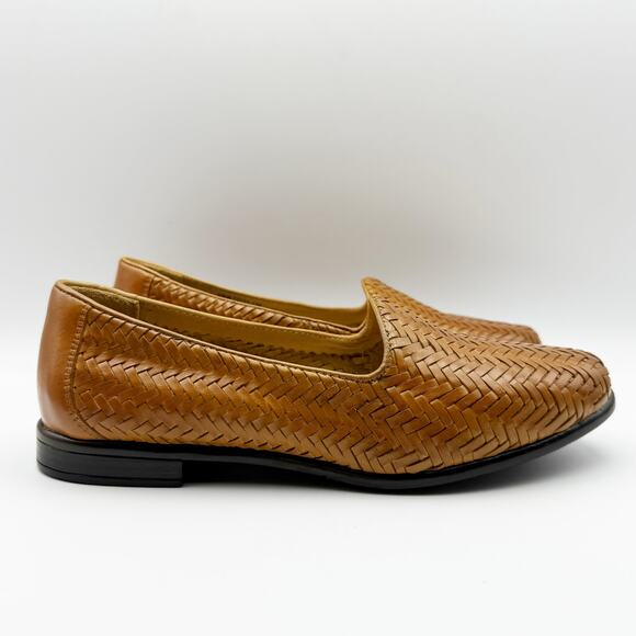 Trotters Womens Liz III Loafers US 8 WW Brown Woven Leather Slip-On NIB - Picture 4 of 13